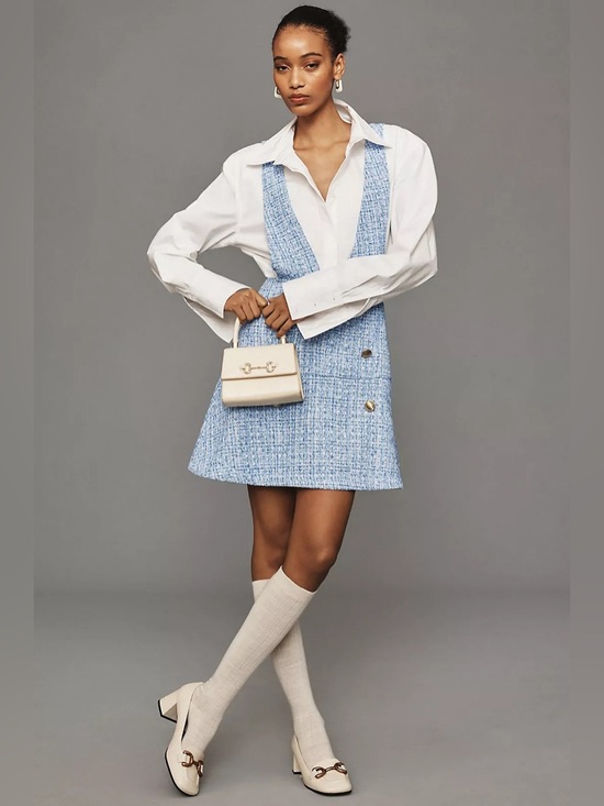 Maeve Dresses & Skirts - Anthropologie Maeve Tweed Pinafore Skirt- Size 6